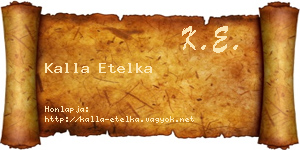 Kalla Etelka névjegykártya
